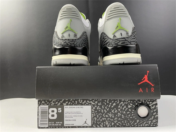 Breathable Jordan3 Chlorophyll 136064- 3850